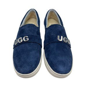 UGG Sneaker Slip-On Silver-tone Logo Size 5 Wool